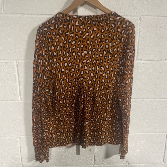 Old Navy Leopard Printed Crew-Neck Cardi Sz Large - Picture 4 of 4